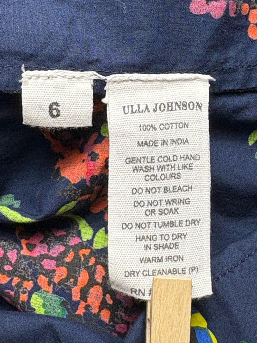 Ulla Johnson Senta Midnight Floral Puff Sleeve Pleated Poplin Top • Size 6 - Picture 10 of 10